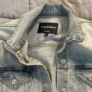 Juicy couture rhinestone studded jean light wash jacket